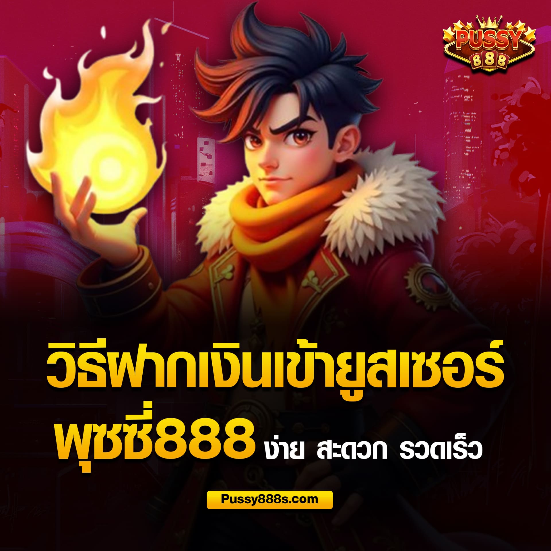 ขั้นตอนการฝากเงินเข้ายูส Pussy888